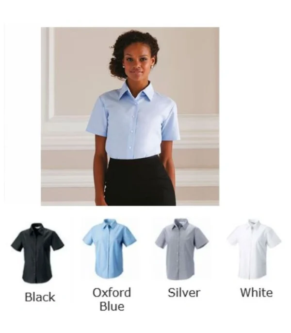 Jerzees 933F Ladies Short Sleeve Easy Care Oxford Shirt